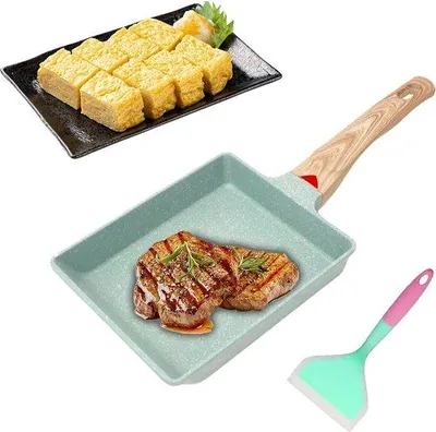 Productafbeelding van Tamagoyaki-pan voor inductiekookplaten - Groen met afneembaar handvat