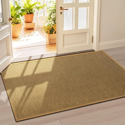 Immagine prodotto di Tappetino interno, 90 x 150 cm, color beige chiaro, antiscivolo, lavabile, assorbente