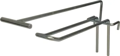 Produktbild von Doppelhaken für Gitter 150 mm Länge mit Pendeletikettenträger | 50 Stück
