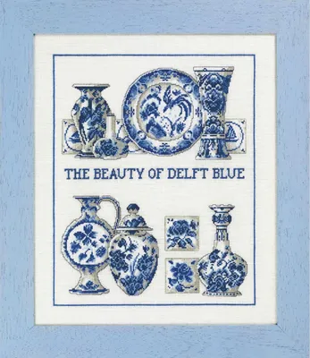 Obrázek produktu pro Výšivky křížkem Permin "Delft blue", 36x43cm, 70-3441