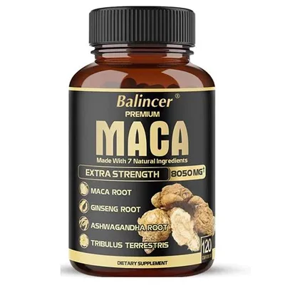 Obrázek produktu pro Maca 8050mg (120 kapslí) doplněk stravy, energie, vytrvalost, síla, imunitní systém, svaly, plodnost, sexuální zdraví