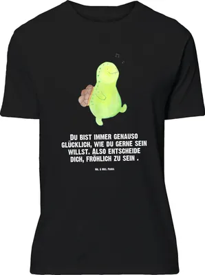 Produktbild von Mr. & Mrs. Panda Größe L T-Shirt Schildkröte Pfeifen - Schwarz - Geschenk, Tshirt, Depression, Shirt, Motivation, Trennung, mit Spruch