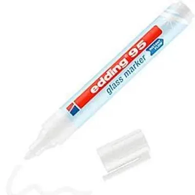 Produktbild von Edding 95 Glasmarker Rundspitze Weiß