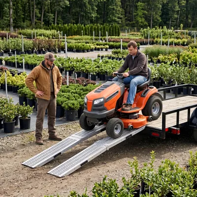 Produktbild von ACXIN Klapprampe 2er Set für Anhänger, rutschfeste perforierte Auffahrrampe für Außenladungen und Fahrzeugbeladung