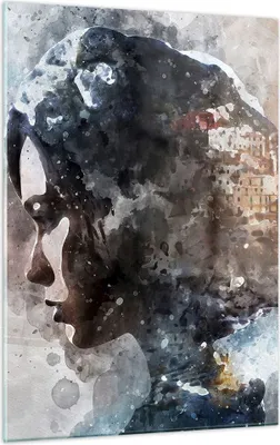 Produktbild von Bilder auf glas - Einteilig - Frau Abstraktion - 50x70cm - Glasbilder - Wandbilder - Bilder - zum Aufhängen bereit - Wanddekoration aus Glas - Glas Bilder - Wandbild auf Glas - GPA50x70-3956