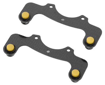 Image de Lot de 2 boutons de klaxon pour volant en fibre de carbone : kit de boutons de klaxon externes de remplacement pour volant Nardi à 6 vis, avec boutons jaunes