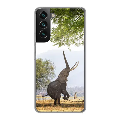 Produktbild von MuchoWow® Handyhülle Schutzhülle Hülle für Samsung Galaxy S22 Elefant - Baum - Blätter Silikon Softcase Handy Hülle - Mobiltelefonhülle