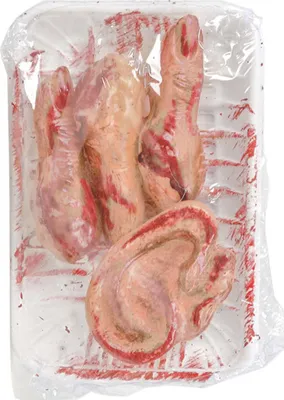Produktbild von Blutige Körperteile Halloween Party-Deko rot 11x16cm - Einheitsgröße