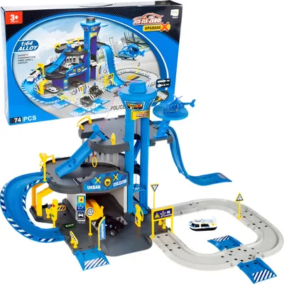Produktbild von ECOTOYS Polizeiparkstation 74pcs