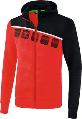 Produktbild von erima 5-C Trainingsjacke mit Kapuze XL rot/schwarz/weiß