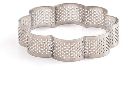 Produktbild von Backrahmen 9x9x2 cm perforiert aus Edelstahl, Decora, grau, Kuchenform