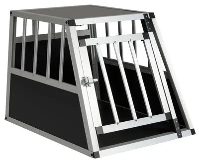 Immagine prodotto di Gabbia da viaggio per cani con sportello chiudibile a chiave e divisorio, 69,5 x 54 x 50,5 cm