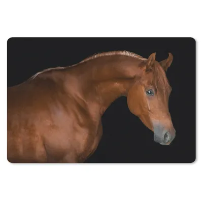 Produktbild von MuchoWow® Schreibtischunterlage Pferd - Schwarz - Braun 60x40 cm - XXL Mauspad - Großes Mauspad