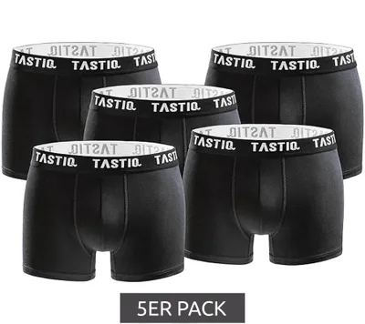 Produktbild von 5er Pack TASTIQ Herren Boxershorts in Geschenkbox Baumwoll-Unterhose TAS/1/BCX5/UNI1 Schwarz, Größe:L