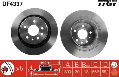 Produktbild von TRW Bremsscheiben (2 Stück) Hinterachse DF4337