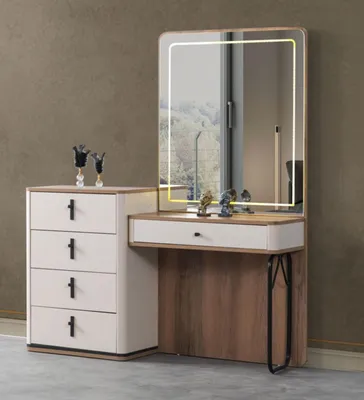 Image de Coiffeuse tendance avec rangement intégré et miroir