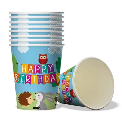 Produktbild von Pappbecher HB Woodland 200ml/8Stk.