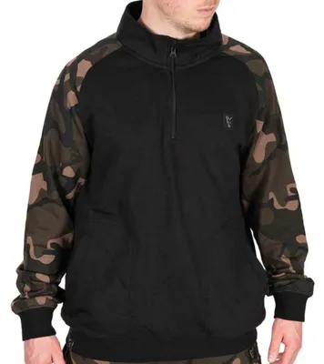 Produktbild von Fox LW Black / Camo QTR zip - Angelpullover, Größe:L