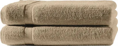 Produktbild von 2 Handtücher beige 50x100 cm Set Baumwolle Handtuch Frottee flauschig weich