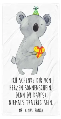 Produktbild von Mr. & Mrs. Panda Handtuch Koala Geschenk - Weiß - Frottee-Handtuch, Geburtstag, Strandtuch, Duschtuch, Badehandtuch, Party, Duschhandtuch