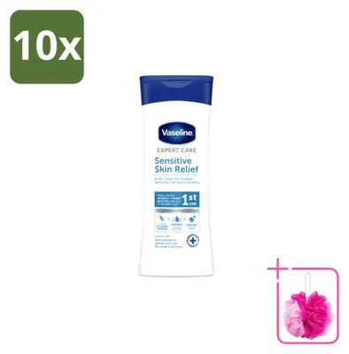 Productafbeelding van 10 x Vaseline Expert Care Lichaamslotion voor Gevoelige Huid - 400 ml - Voordeelverpakking - 10 stuks