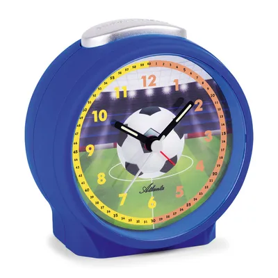 Produktbild von Atlanta 1981/15 Wecker für Kinder mit Leisegang Blau Fußball