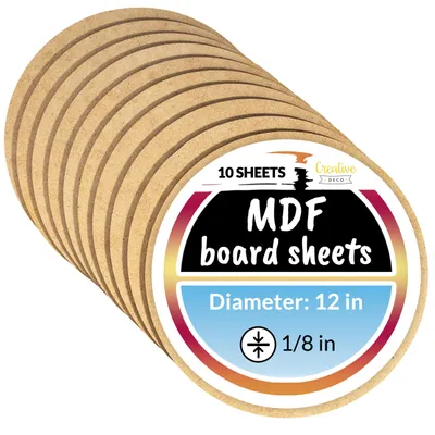 Productafbeelding van Creative Deco 10 x MDF - Cirkelvormig Paneel, Diameter 30 cm x 3 mm