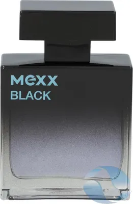 A black bottle of Mexx Black Man eau de Toilette for men.