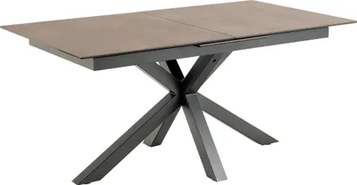 Image de Heaven table de salle à manger 90x168/210cm avec 1 plateau supplémentaires marron.