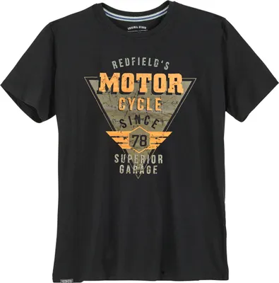 Produktbild von Redfield T-Shirt große Größen schwarz Vintageprint