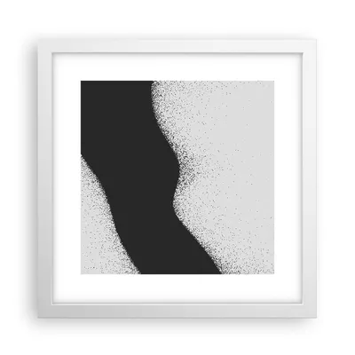 Produktbild von Gerahmtes Poster - Weißer Rahmen - Schwarz Staub Weiß - 30x30 cm - Wand Bild - Wanddeko - Wandbilder - Kunstposter - Wandposter - Bilderrahmen - Bilder - Kunstdruck - Wanddekoration - P2WAC30x30-4744