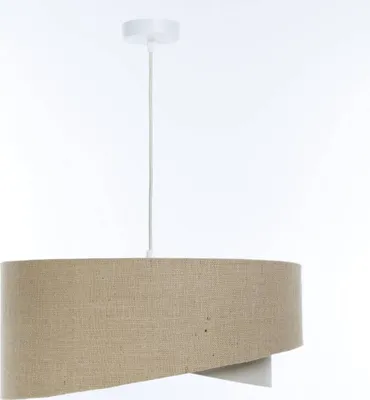 Obrázek produktu pro Závěsné svítidlo Látkové E27 Ø 45 cm kulaté V: max. 91 cm Bílá přírodní krémová Moderní závěsné svítidlo