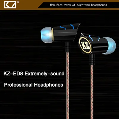 Schwarz-blaues KZ ED8 HS Pro In-Ear-Headset