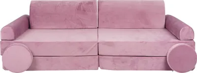 Produktbild von MEOWBABY Dětská pohovka Gauč Dětský čalouněný nábytek Sada nábytku Látková pohovka sametová Miniaturní velikost, samet, růžová