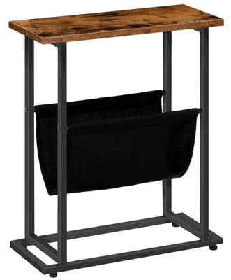 Produktbild von Schmaler Beistelltisch mit Aufbewahrungstasche, Vintagebraun und Schwarz
