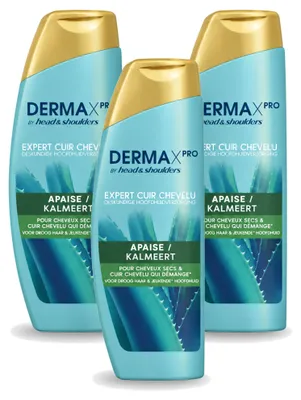 Produktbild von 3 x Head & Shoulders DermaX Pro Anti-Schuppen Shampoo Kalmend 470 ml - Vorteilspackung - 3 Stücke