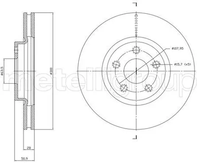 Produktbild von 2x CIFAM Bremsscheibe 800-1834C für FORD S-Max (CJ) Galaxy (CK) 50 9mm 300 0mm