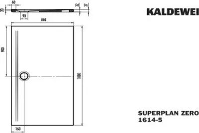 Produktbild von KALDEWEI SUPERPLAN ZERO 1614-5, Duschwanne mit Wannenträger extraflach, 180x80cm, 364447980711