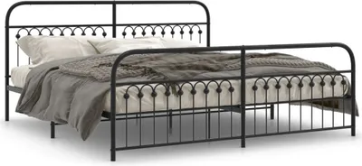 Imagen del producto de Maison Exclusive: Estructura de cama con cabecero y piecero de metal , 193x203 cm