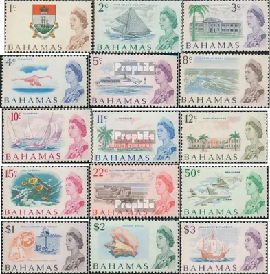 Produktbild von Briefmarken Bahamas 1967 Mi 257x-271x (kompl.Ausg.) postfrisch Königin Elisabeth II.
