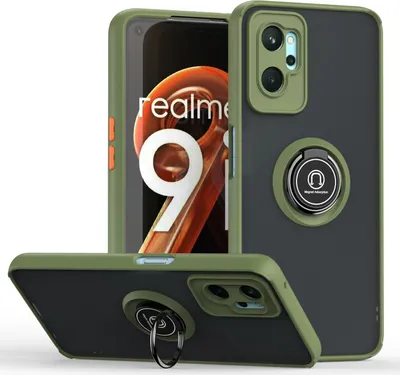 Produktbild von OPPO A36 Hülle, Ring Halter Ständer Matte Transluzent TPU Rahmen Stoßfest Schutzhülle für OPPO A36 Grün