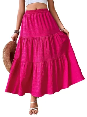 Produktbild von Omgoods - Damen Maxirock im Boho-Chic-Stil mit hoher Taille