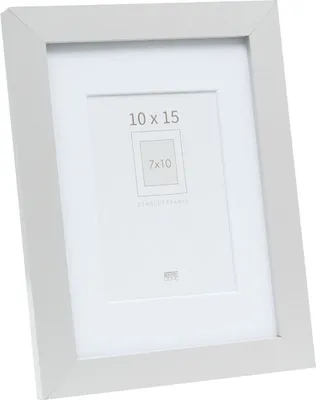 Produktbild von Deknudt S66KD1 Bilderrahmen Silber mit weißem Passepartout 10x15 cm