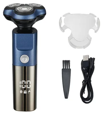 Immagine prodotto di INF Rasoio Elettrico Uomo Ricaricabile — Completamente Lavabile, Presa Antiscivolo e Design Compatto Blu