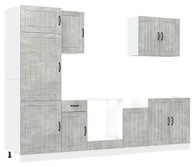 Produktbild von vidaXL 7-tlg. Küchenschrank-Set Lucca Betongrau Holzwerkstoff