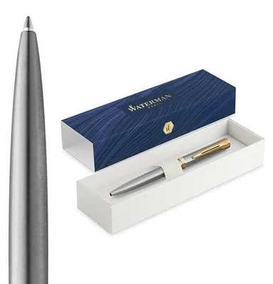 Image de Waterman 2225495 WATERMAN Kugelschreiber IMPRESSION Stainless SteelGT M Blau Geschenkbox