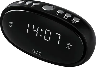 Obrázok produktu pre ECG RB 010 Black | Rádiobudík | Digitálne hodiny/budík | Budenie rádiom/budíkom | Zrušenie času budenia | Časovač vypnutia |