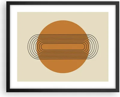 Produktbild von Gerahmtes Poster - Schwarzer Rahmen - Stück Geometrisch Orange - 50x40 cm - Wand Bild - Wanddeko - Wandbilder - Kunstposter - Wandposter - Bilderrahmen - Bilder - Kunstdruck - P2BAA50x40-4877
