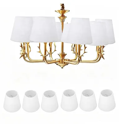 6er Set kleine Lampenschirme, weiß, Clip-On, 14x13 cm