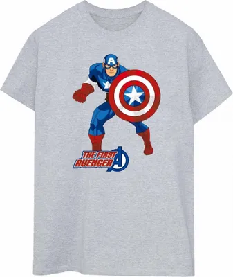 Obrázok produktu pre Captain America - Tričko "The First Avenger" pre ženy BI344 (3XL) (Grau/Blau/Rot)